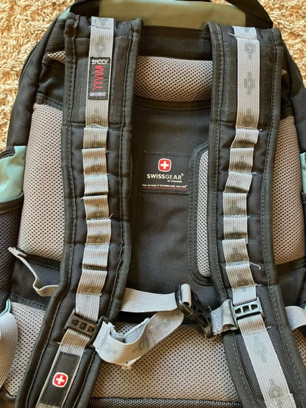 SwissGear by Wenger Laptop Backpack Black Gray Travel School Work Padded